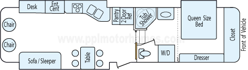 35' 2000 Gulf Stream Seahawk w/3 Slides Floorplan