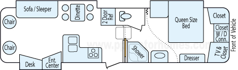 34' 2006 Keystone Everest w/3 Slides Floorplan