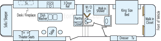 40' 2014 Drv Mobile Suites w/4 Slides Floorplan
