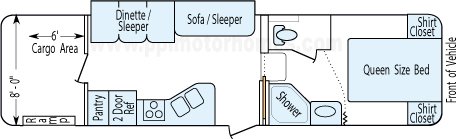 32' 2006 Cross Road Cross Force w/Slide & Generator - Toy Hauler Floorplan