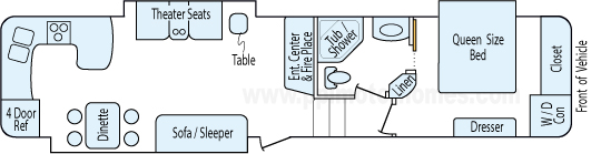 38' 2011 Keystone Montana Hickory w/3 Slides Floorplan