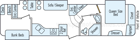 34' 2010 Forest Tiver Salem w/3 Slides Floorplan