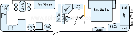 37' 2008 Forest River Sandpiper w/2 Slides Floorplan