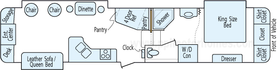 39' 2006 K-Z Escalade w/3 Slides Floorplan