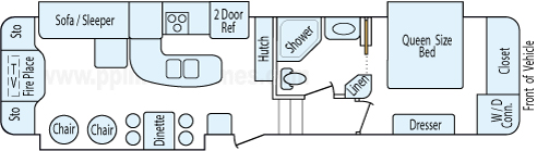 35' 2013 Coachmen Chaparral w/3 Slides Floorplan