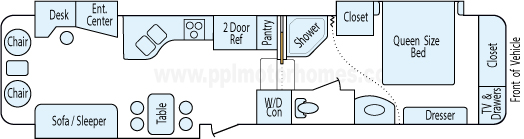 36' 2006 Keystone Montana w/3 Slides Floorplan