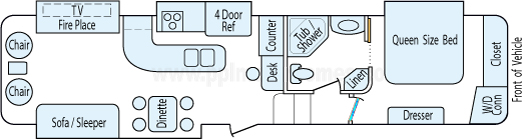 40' 2010 Keystone Montana w/4 Slides Floorplan