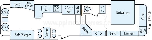 37' 2008 Coachmen Wyoming w/3 Slides Floorplan