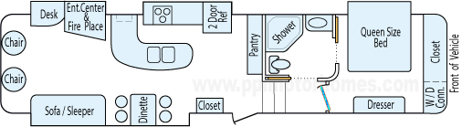 37' 2013 Heartland Greystone w/4 Slides Floorplan