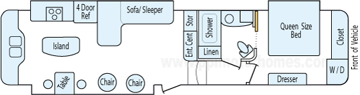 37' 2013 Heartland Bighorn w/3 Slides & Generator Floorplan
