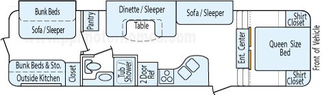 35' 2013 Palimino Puma w/2 Slides - Bunk House Floorplan