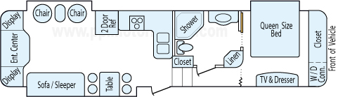 34' 2008 Cedar Creek Silverback w/3 Slides Floorplan