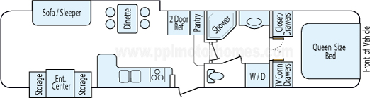 38' 2005 Glendale Titanium w/2 Slides Floorplan