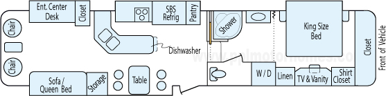 40' 2006 Travel Supreme w/4 Slides & Generator Floorplan