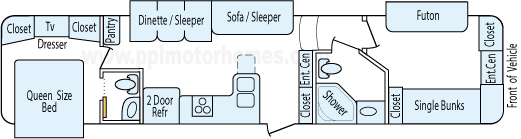 37' 2012 Coachmen Chaparral w/3 Slides - Bunk House Floorplan