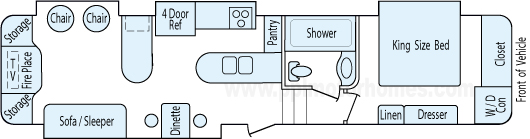 40' 2013 Heartland Bighorn w/4 Slides Floorplan