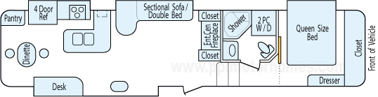 38' 2006 Nu-Wa Hitchhiker Champagne w/4 Slides Floorplan