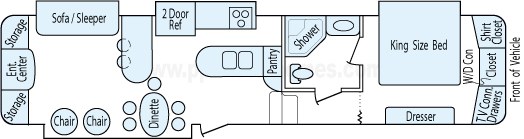37' 2006 Keystone Everest w/4 Slides Floorplan