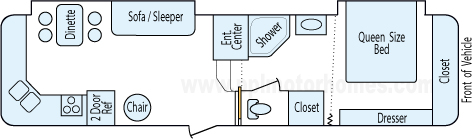34' 2003 Nuwa Hitchhiker II Ls w/2 Slides Floorplan