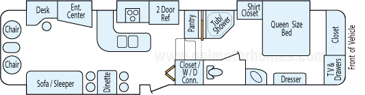 37' 2008 Keystone Montana w/4 Slides Floorplan