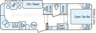 29' 1997 Nu Wa Hitchhiker II w/Slide Floorplan