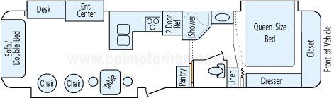35' 2005 Nu-Wa Hitchhiker Discover America w/3 Slides Floorplan