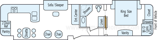 38' 2009 Dutchmen Grand Junction w/3 Slides & Generator Floorplan