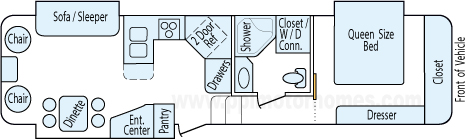 33' 2005 Nu-Wa Hitchhiker II Ls w/3 Slides Floorplan