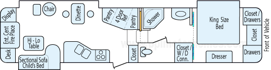 40' 2007 K-Z Escalade w/3 Slides Floorplan