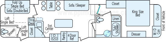 40' 2014 Open Range w/4 Slides - Bunk House Floorplan