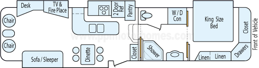 39' 2006 Forest River Cedar Creek w/4 Slides Floorplan