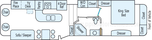 38' 2013 Heartland Bighorn w/3 Slides Floorplan