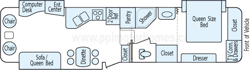 35' 2008 Bristol Bay w/3 Slides Floorplan