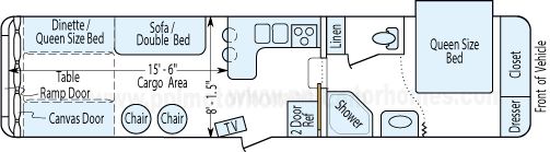 35' 2008 Forest River Wolf Pack w/Slide - Toy Hauler Floorplan