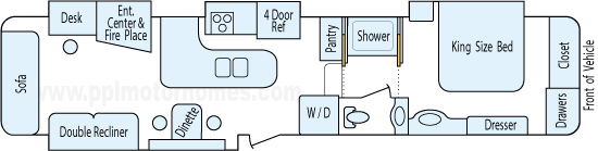 41' 2012 Heartland Landmark w/4 Slides Floorplan