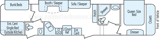 40' 2013 Forest River Heritage Glen Lite w/3 Slides - Bunk House Floorplan
