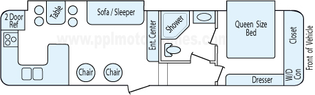 32' 2010 Keystone Mountaineer Hickory w/2 Slides Floorplan