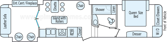 43' 2016 Open Range Roamer w/4 Slides Floorplan
