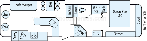 35' 2003 Forest River Cedar Creek w/3 Slides Floorplan