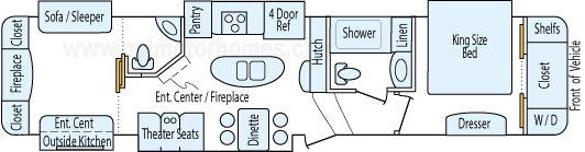 41' 2016 Grand Design Solitude w/5 Slides & Generator Floorplan