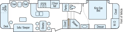 37' 2007 Keystone Montana w/4 Slides Floorplan