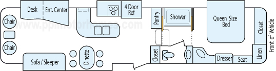 38' 2012 Carriage Cameo w/4 Slides Floorplan