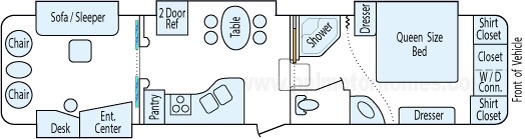 37' 2007 Everest Keystone/364q w/4 Slides Floorplan