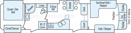 39' 2011 Keystone Montana Hickory w/5 Slides & Generator Floorplan