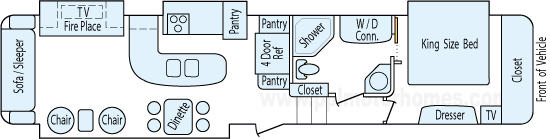 39' 2014 Open Range RV Open Range Residential w/4 Slides Floorplan