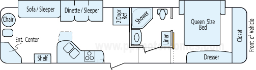 35' 2010 Dutchmen Denali w/2 Slides Floorplan