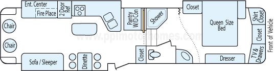37' 2005 Keystone Everest w/3 Slides Floorplan