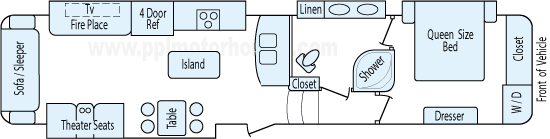 40' 2014 Palomino Columbus w/4 Slides Floorplan
