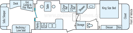 40' 2007 Forest River Cardinal w/4 Slides Floorplan
