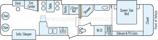 39' 1999 Forest River Cardinal Lx w/3 Slides Floorplan
